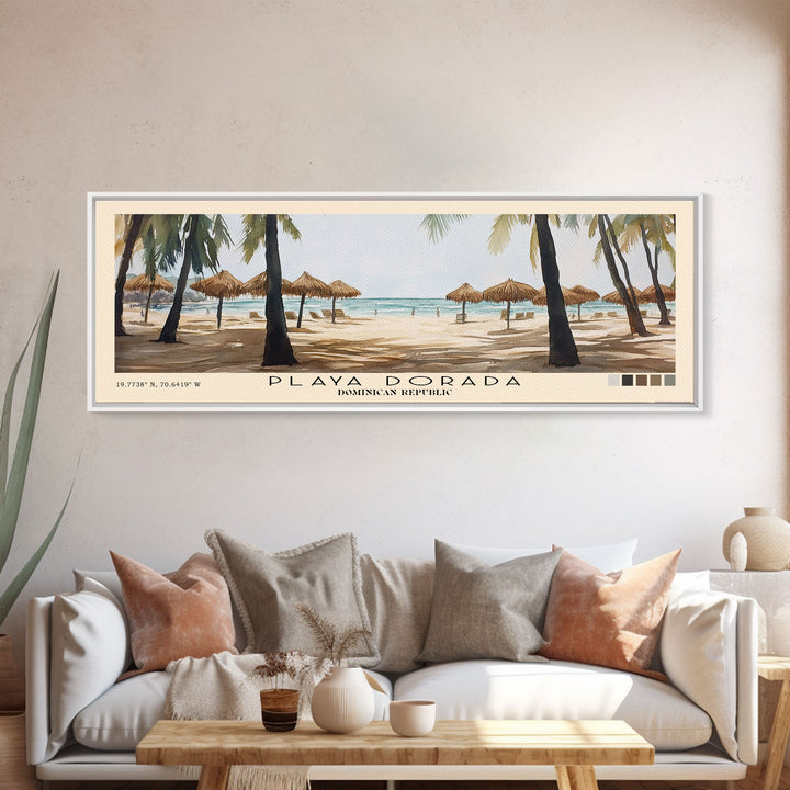 Playa Dorada, Dominican Republic Watercolor Print, Vacation Gift, Dominican Republic Wall Art, Beach Painting, Beach Decor, Beach Or Lakehouse Art