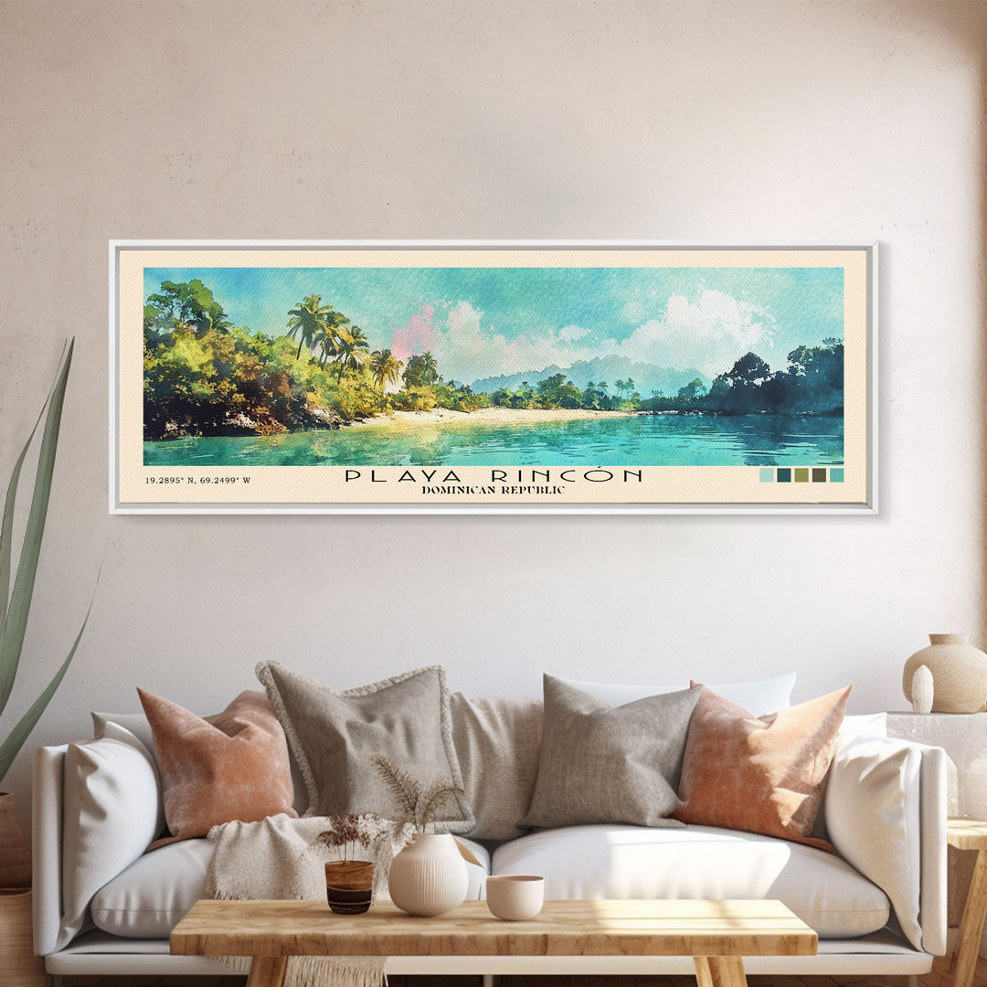 Playa Rincón, Dominican Republic Watercolor Print, Vacation Gift, Dominican Republic Wall Art, Vacation Wall Art, Vacatation Memories, Beach Decor, Beach Or Lakehouse Art