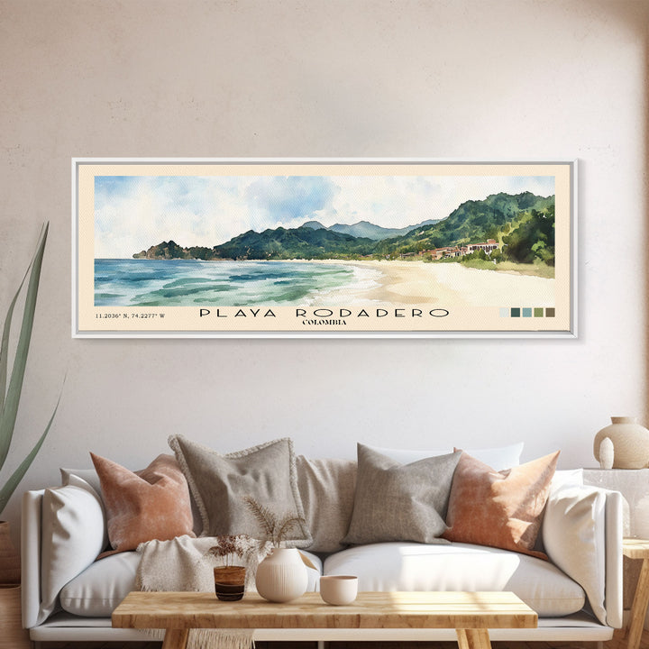 Playa Rodadero, Colombia Watercolor Print, Vacation Gift, Colombia Wall Art, Beach Painting, Beach Decor, Beach Or Lakehouse Art