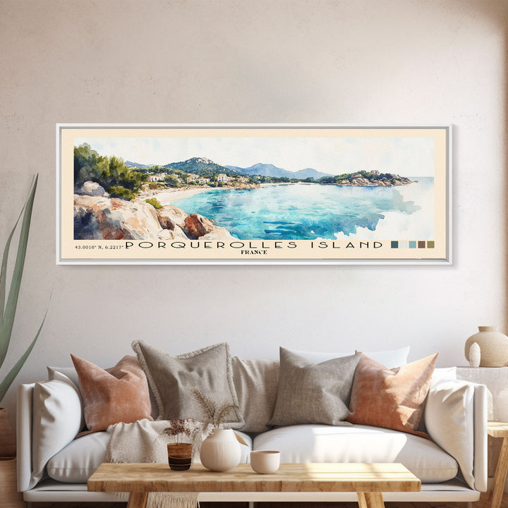 Porquerolles Island, France Watercolor Print, Vacation Gift, France Wall Art, Vacation Wall Art, Vacatation Memories, Beach Decor, Beach Or Lakehouse Art