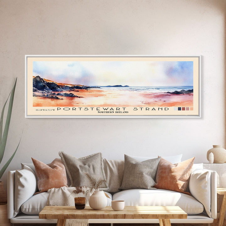 Portstewart Strand, Northern Ireland Watercolor Beach Print, Vacation Gift, Northern Ireland Wall Art, Beach Painting, Beach Decor, Beach Painting