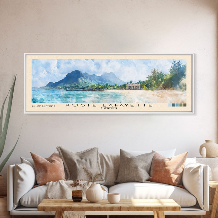 Poste Lafayette, Mauritius Watercolor Print, Vacation Gift, Mauritius Wall Art, Vacation Wall Art, Vacatation Memories, Beach Decor, Beach Or Lakehouse Art