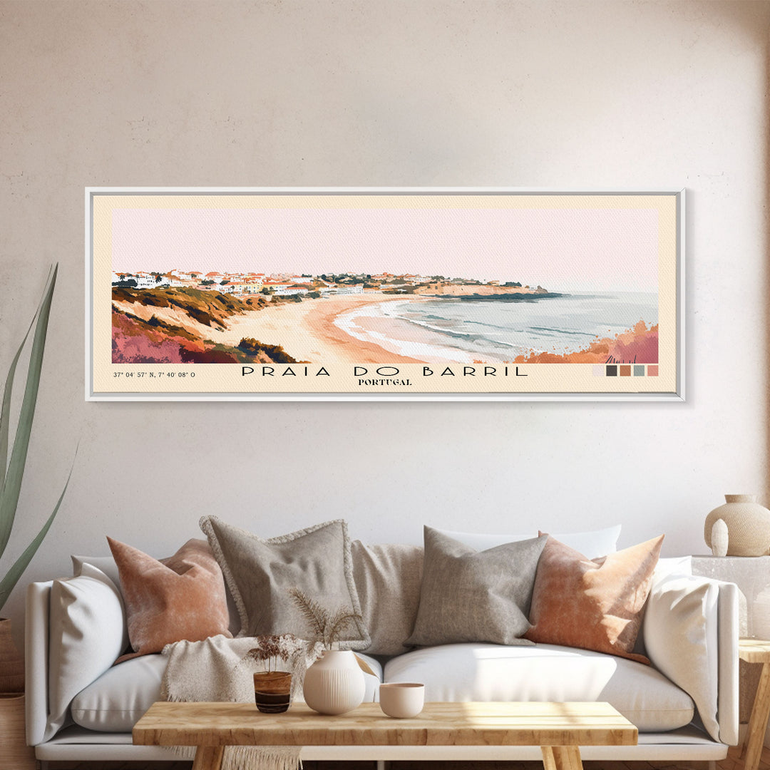 Praia do Barril, Portugal Watercolor Beach Print, Vacation Gift, Portugal Wall Art, Beach Painting, Beach Decor, Beach Painting