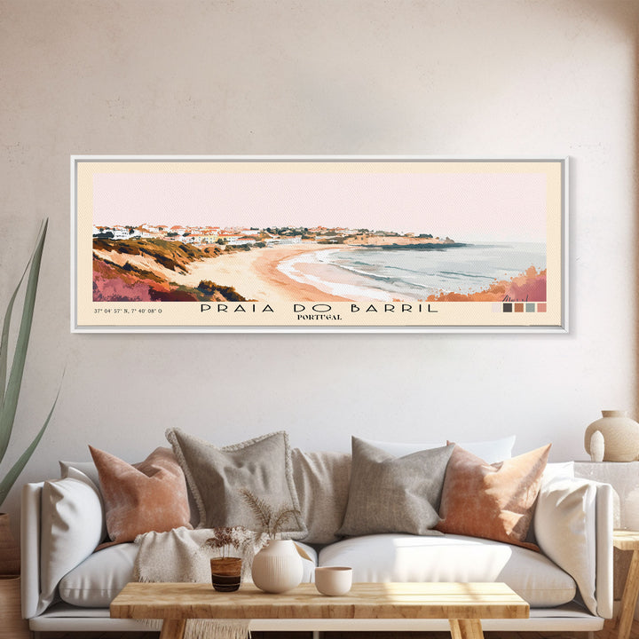 Praia do Barril, Portugal Watercolor Beach Print, Vacation Gift, Portugal Wall Art, Beach Painting, Beach Decor, Beach Painting