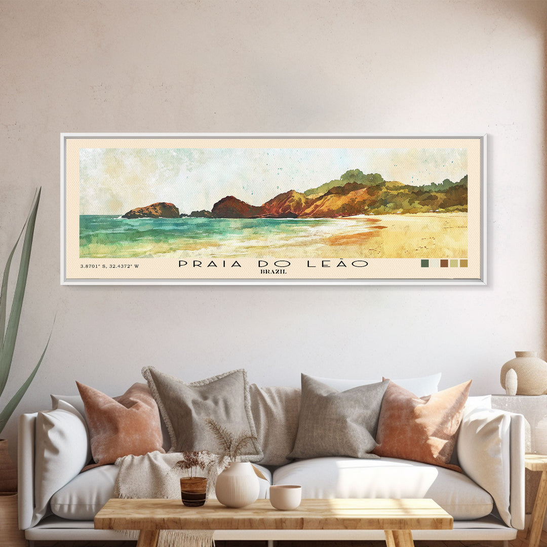 Praia do Leão, Brazil Watercolor Print, Vacation Gift, Brazil Wall Art, Beach Painting, Beach Decor, Beach Or Lakehouse Art