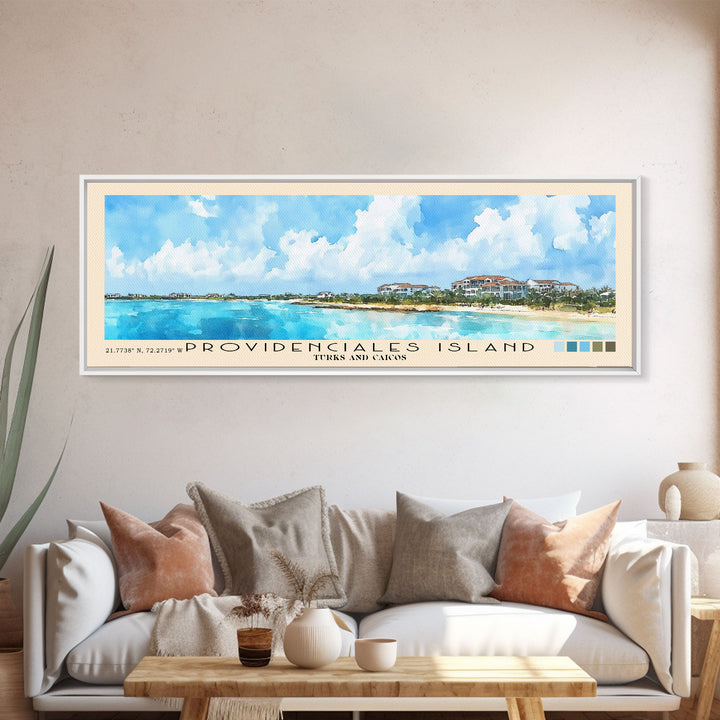 Providenciales Island, Turks and Caicos Watercolor Print, Vacation Gift, Turks and Caicos Wall Art, Vacation Wall Art, Vacatation Memories, Beach Decor, Beach Or Lakehouse Art
