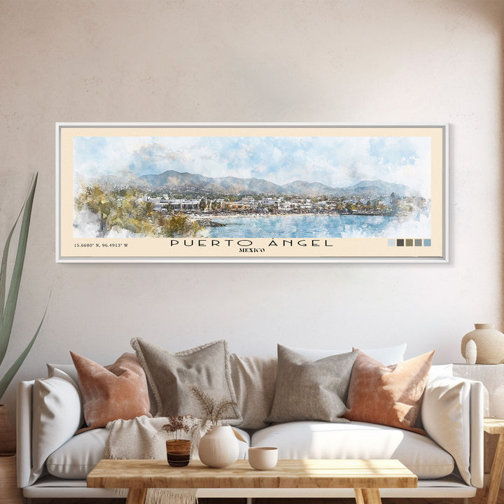 Puerto Ángel, Mexico Watercolor Print, Vacation Gift, Mexico Wall Art, Beach Painting, Beach Decor, Beach Or Lakehouse Art