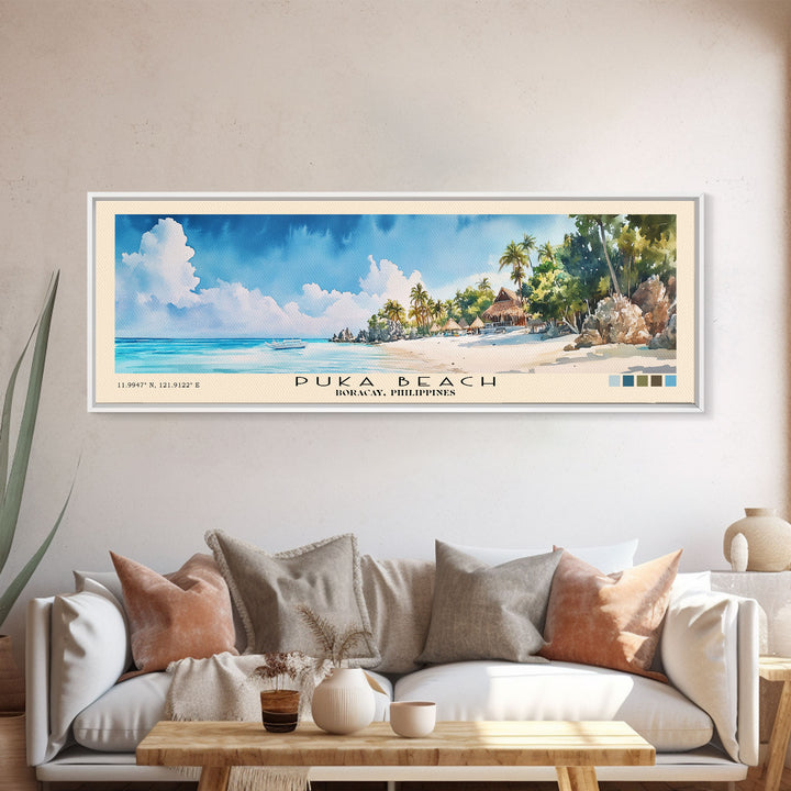 Puka Beach, Boracay, Philippines Watercolor Print, Vacation Gift, Boracay, Philippines Wall Art, Beach Painting, Beach Decor, Beach Or Lakehouse Art