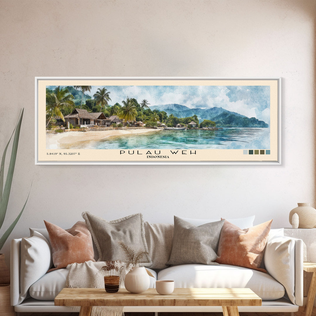Pulau Weh, Indonesia Watercolor Print, Vacation Gift, Indonesia Wall Art, Vacation Wall Art, Vacatation Memories, Beach Decor, Beach Or Lakehouse Art