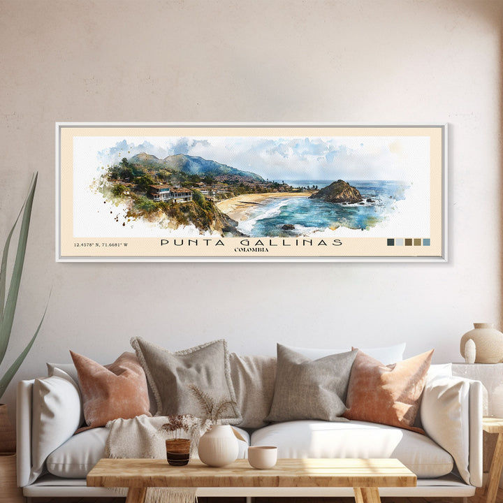 Punta Gallinas, Colombia Watercolor Print, Vacation Gift, Colombia Wall Art, Beach Painting, Beach Decor, Beach Or Lakehouse Art