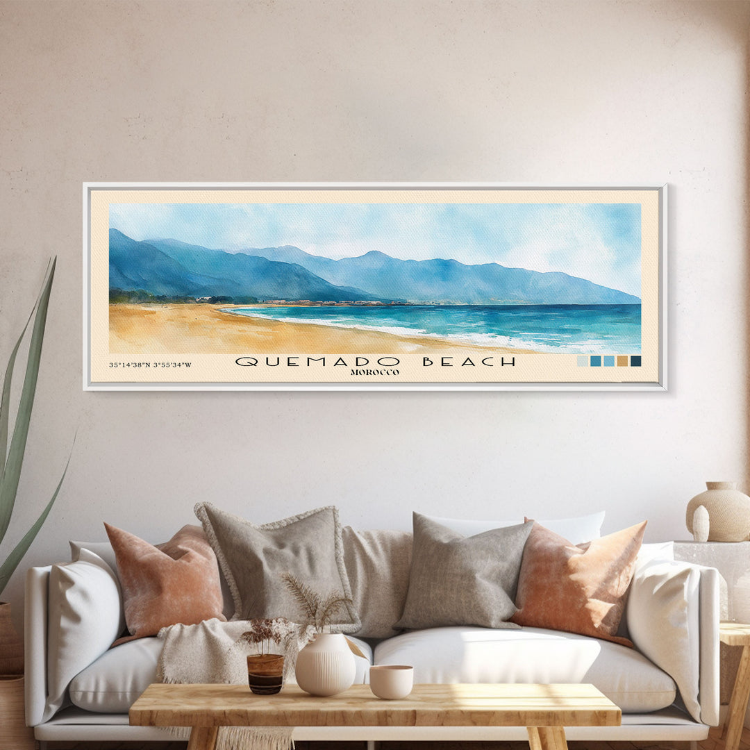 Quemado Beach, Morocco Watercolor Print, Vacation Gift, Morocco Wall Art, Vacation Wall Art, Vacatation Memories, Beach Decor, Beach Or Lakehouse Art