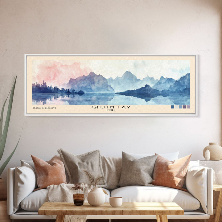 Quintay, Chile Watercolor Print, Vacation Gift, Chile Wall Art, Beach Painting, Beach Decor, Beach Or Lakehouse Art