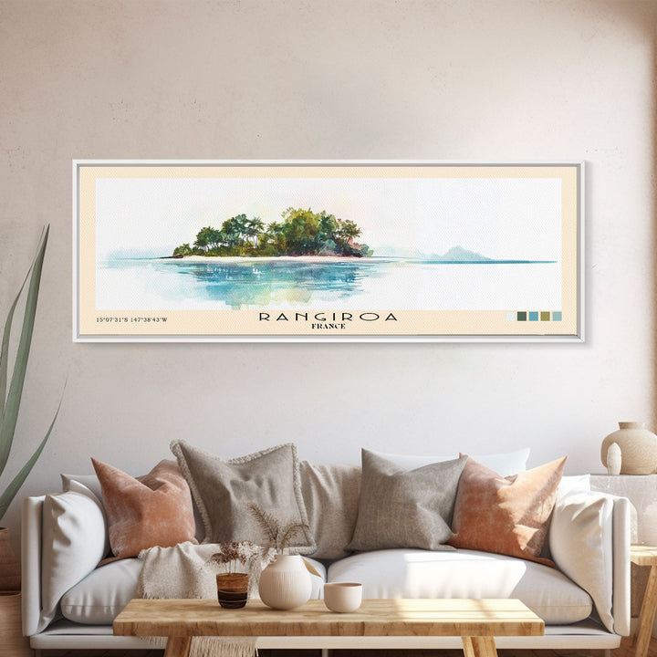 Rangiroa, France Watercolor Print, Vacation Gift, France Wall Art, Vacation Wall Art, Vacatation Memories, Beach Decor, Beach Or Lakehouse Art