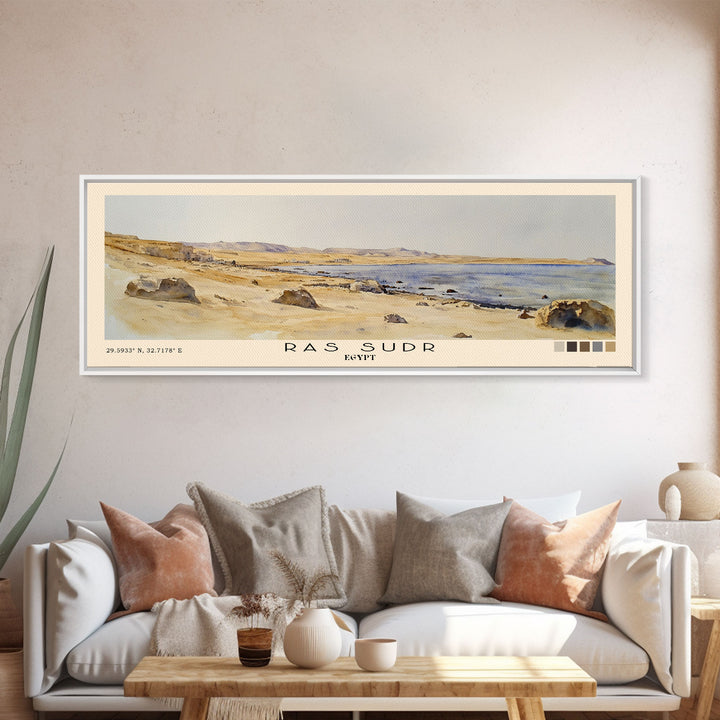 Ras Sudr, Egypt Watercolor Print, Vacation Gift, Egypt Wall Art, Vacation Wall Art, Vacatation Memories, Beach Decor, Beach Or Lakehouse Art