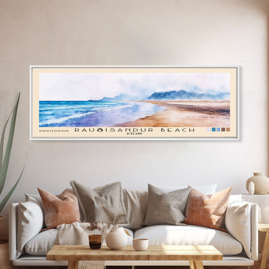 Rauðisandur Beach, Iceland Watercolor Print, Vacation Gift, Iceland Wall Art, Beach Painting, Beach Decor, Beach Or Lakehouse Art