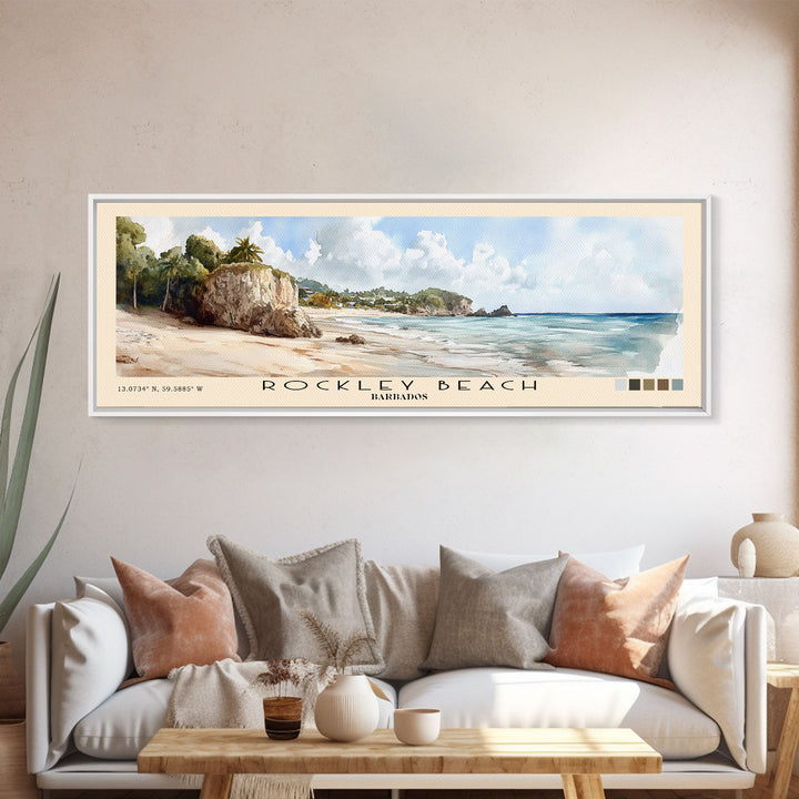 Rockley Beach, Barbados Watercolor Print, Vacation Gift, Barbados Wall Art, Beach Painting, Beach Decor, Beach Or Lakehouse Art