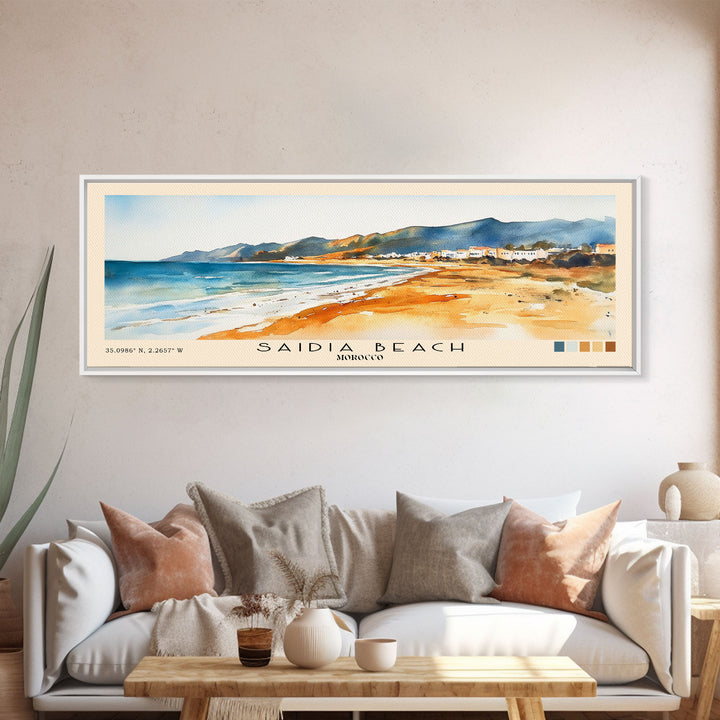 Saidia Beach, Morocco Watercolor Print, Vacation Gift, Morocco Wall Art, Vacation Wall Art, Vacatation Memories, Beach Decor, Beach Or Lakehouse Art