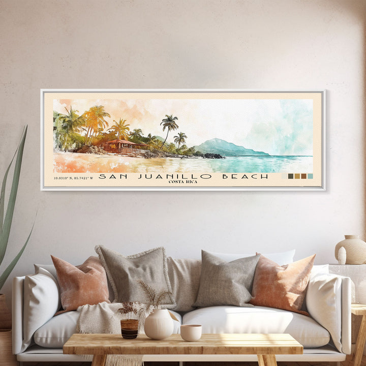 San Juanillo Beach, Costa Rica Watercolor Print, Vacation Gift, Costa Rica Wall Art, Beach Painting, Beach Decor, Beach Or Lakehouse Art