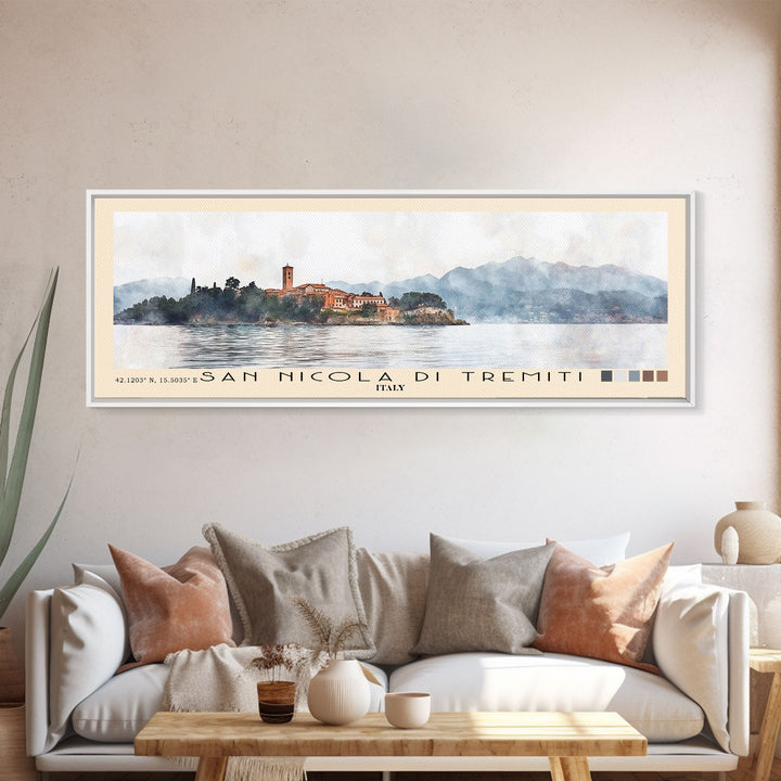 San Nicola di Tremiti, Italy Watercolor Beach Print, Vacation Gift, Italy Wall Art, Beach Painting, Beach Decor, Beach Painting