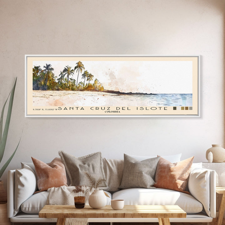 Santa Cruz del Islote, Colombia Watercolor Print, Vacation Gift, Colombia Wall Art, Vacation Wall Art, Vacatation Memories, Beach Decor, Beach Or Lakehouse Art