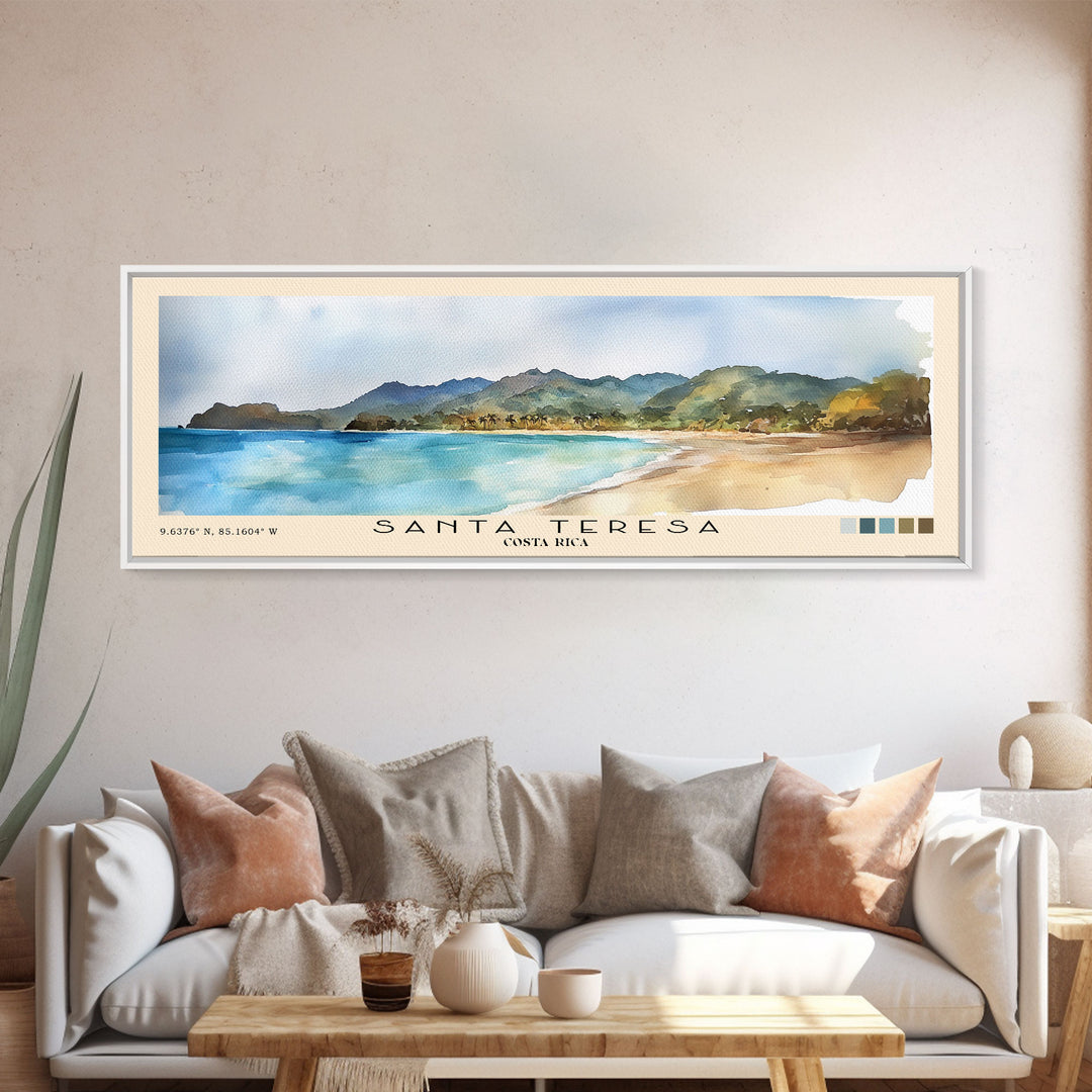 Santa Teresa, Costa Rica Watercolor Print, Vacation Gift, Costa Rica Wall Art, Vacation Wall Art, Vacatation Memories, Beach Decor, Beach Or Lakehouse Art