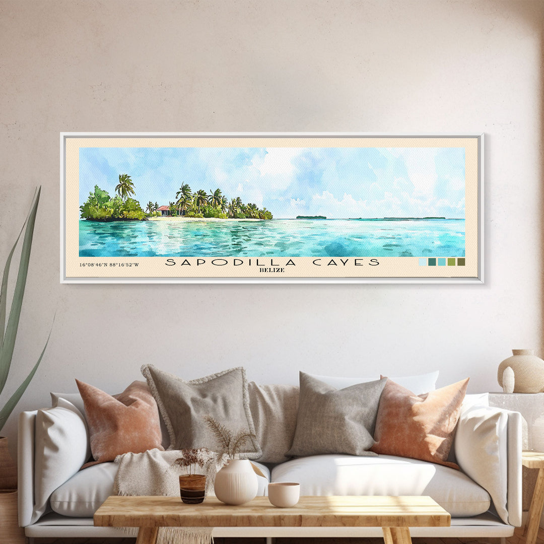 Sapodilla Cayes, Belize Watercolor Print, Vacation Gift, Belize Wall Art, Beach Painting, Beach Decor, Beach Or Lakehouse Art