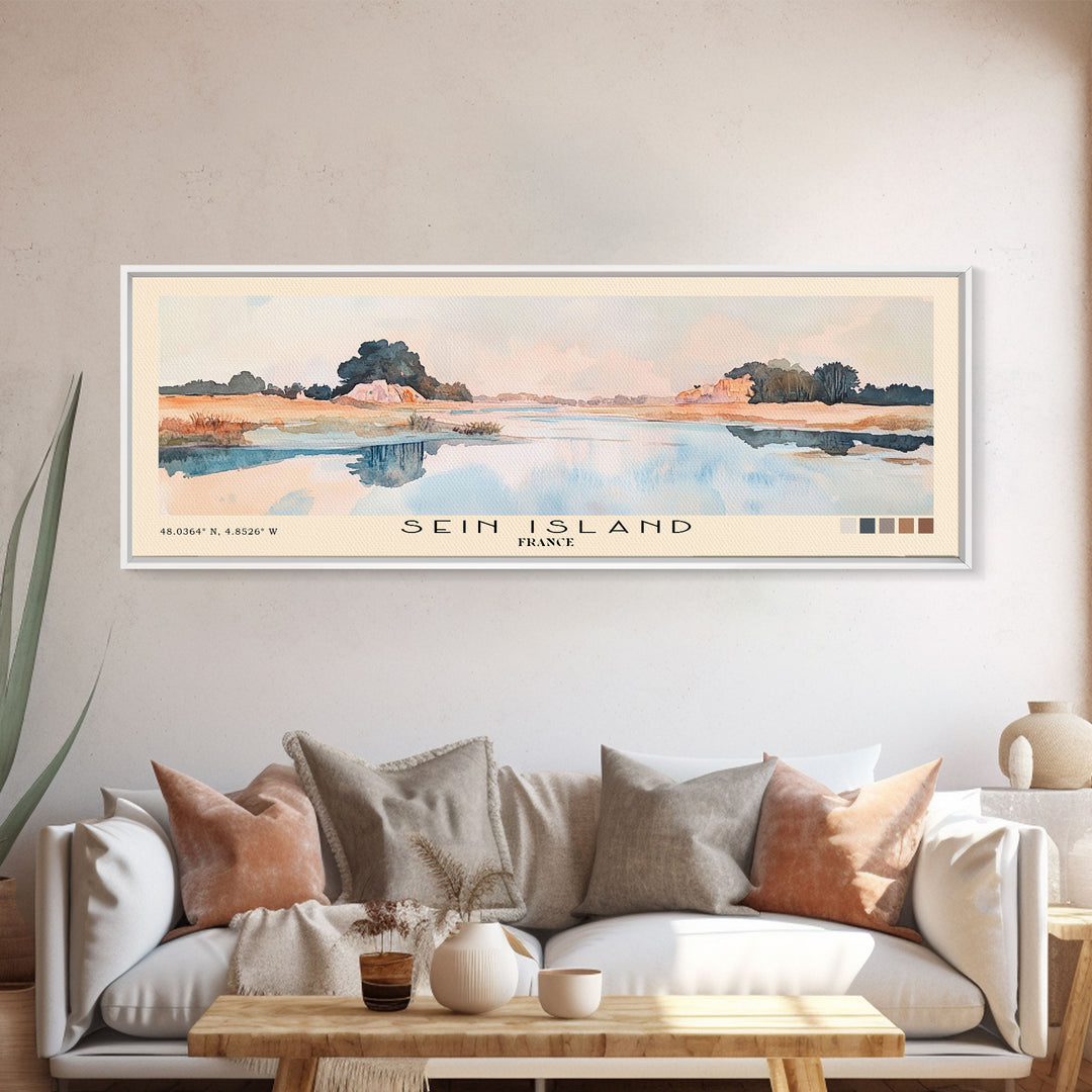 Sein Island, France Watercolor Print, Vacation Gift, France Wall Art, Vacation Wall Art, Vacatation Memories, Beach Decor, Beach Or Lakehouse Art
