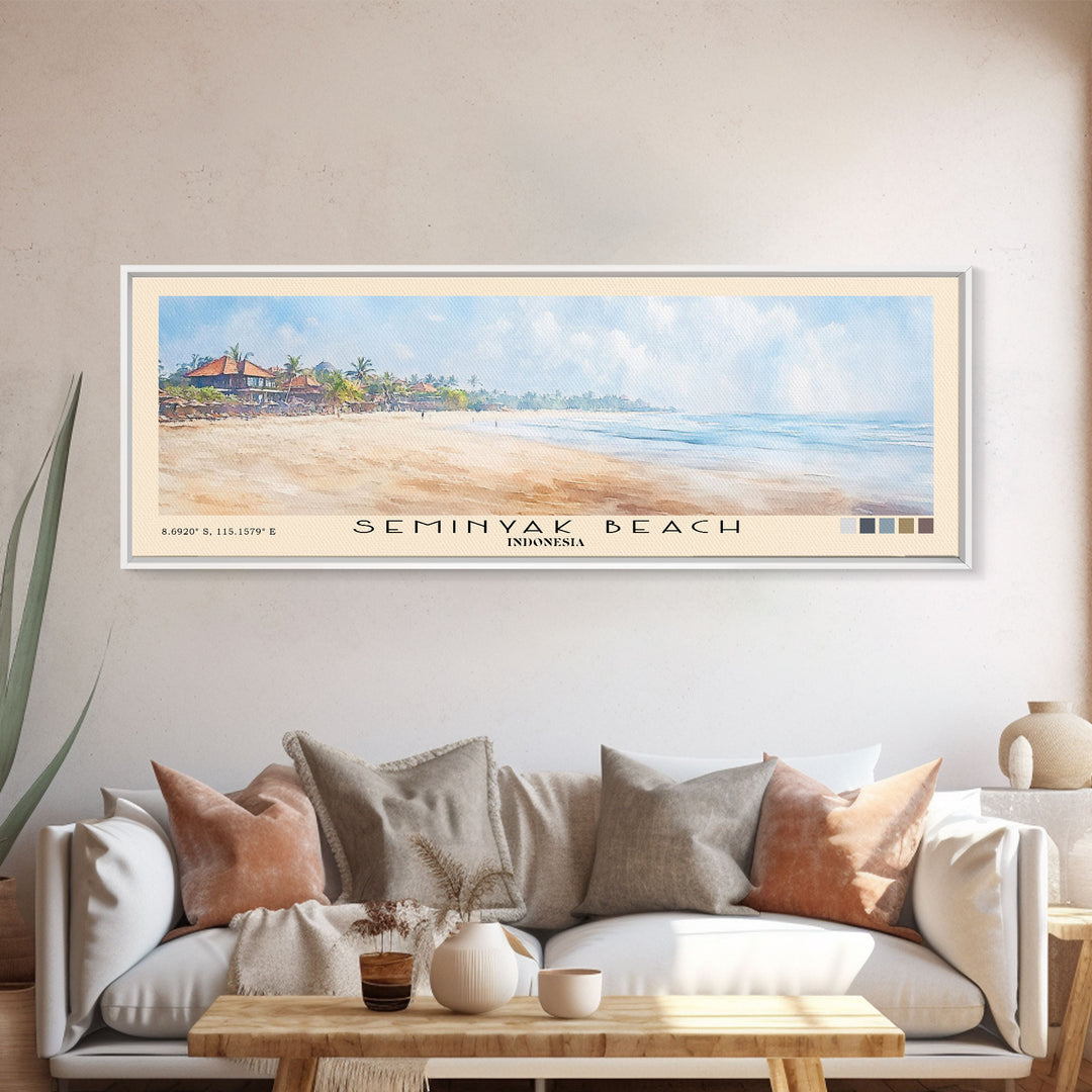 Seminyak Beach, Indonesia Watercolor Print, Vacation Gift, Indonesia Wall Art, Beach Painting, Beach Decor, Beach Or Lakehouse Art