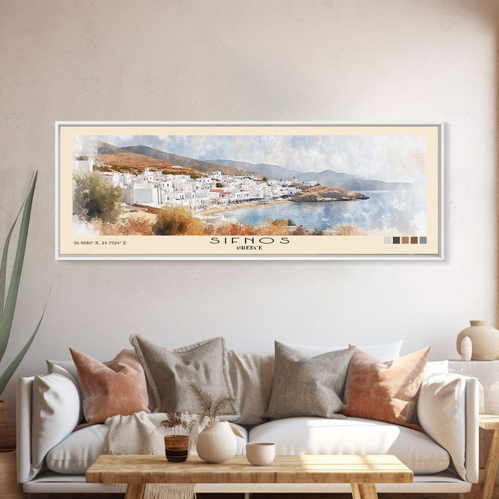 Sifnos, Greece Watercolor Print, Vacation Gift, Greece Wall Art, Beach Painting, Beach Decor, Beach Or Lakehouse Art