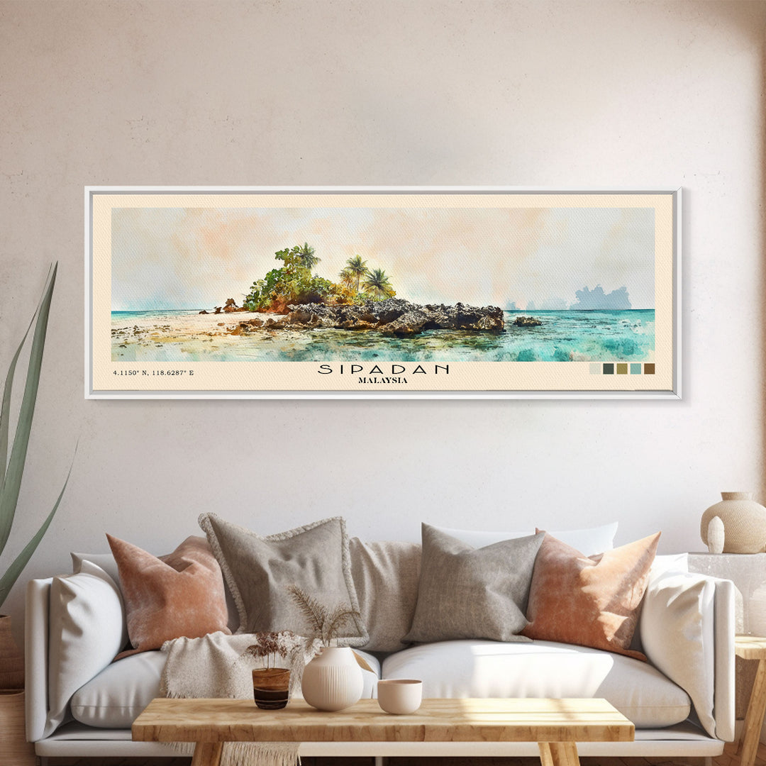 Sipadan, Malaysia Watercolor Print, Vacation Gift, Malaysia Wall Art, Vacation Wall Art, Vacatation Memories, Beach Decor, Beach Or Lakehouse Art