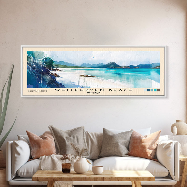 Whitehaven Beach, Australia Watercolor Print, Vacation Gift, Australia Wall Art, Beach Painting, Beach Decor, Beach Or Lakehouse Art