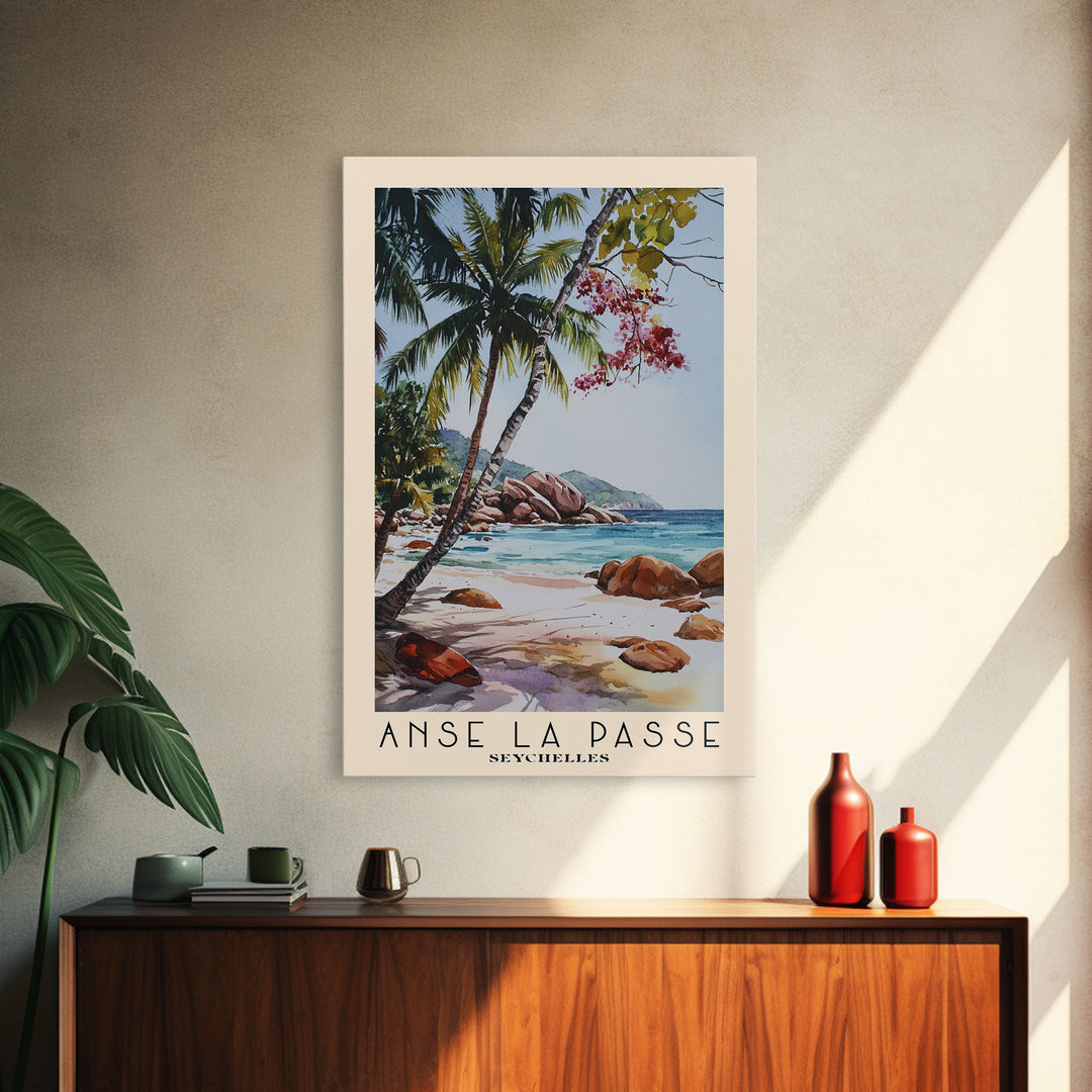 Anse La Passe, Seychelles Watercolor Print, Vacation Gift, Seychelles Wall Art, Beach Painting, Beach Decor, Beach Or Lakehouse Art