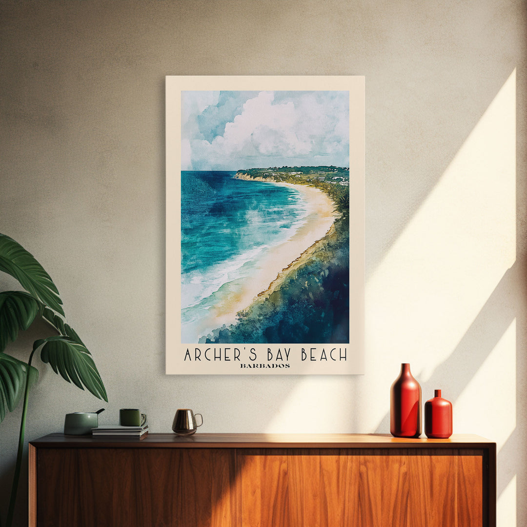 Archer’s Bay Beach, Barbados Watercolor Print, Vacation Gift, Barbados Wall Art, Vacation Wall Art, Vacatation Memories, Beach Decor, Beach Or Lakehouse Art