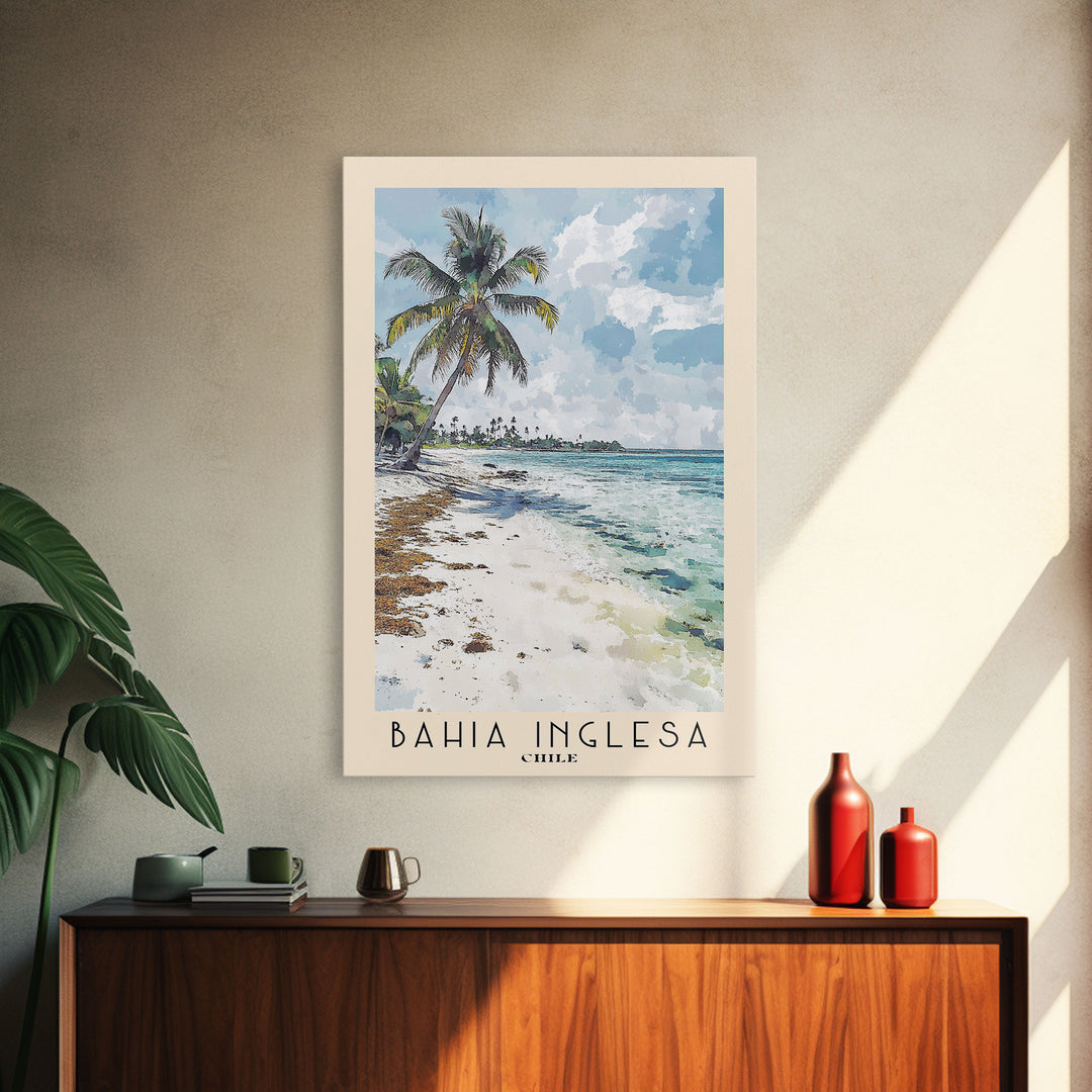 Bahia Inglesa, Chile Watercolor Print, Vacation Gift, Chile Wall Art, Vacation Wall Art, Vacatation Memories, Beach Decor, Beach Or Lakehouse Art