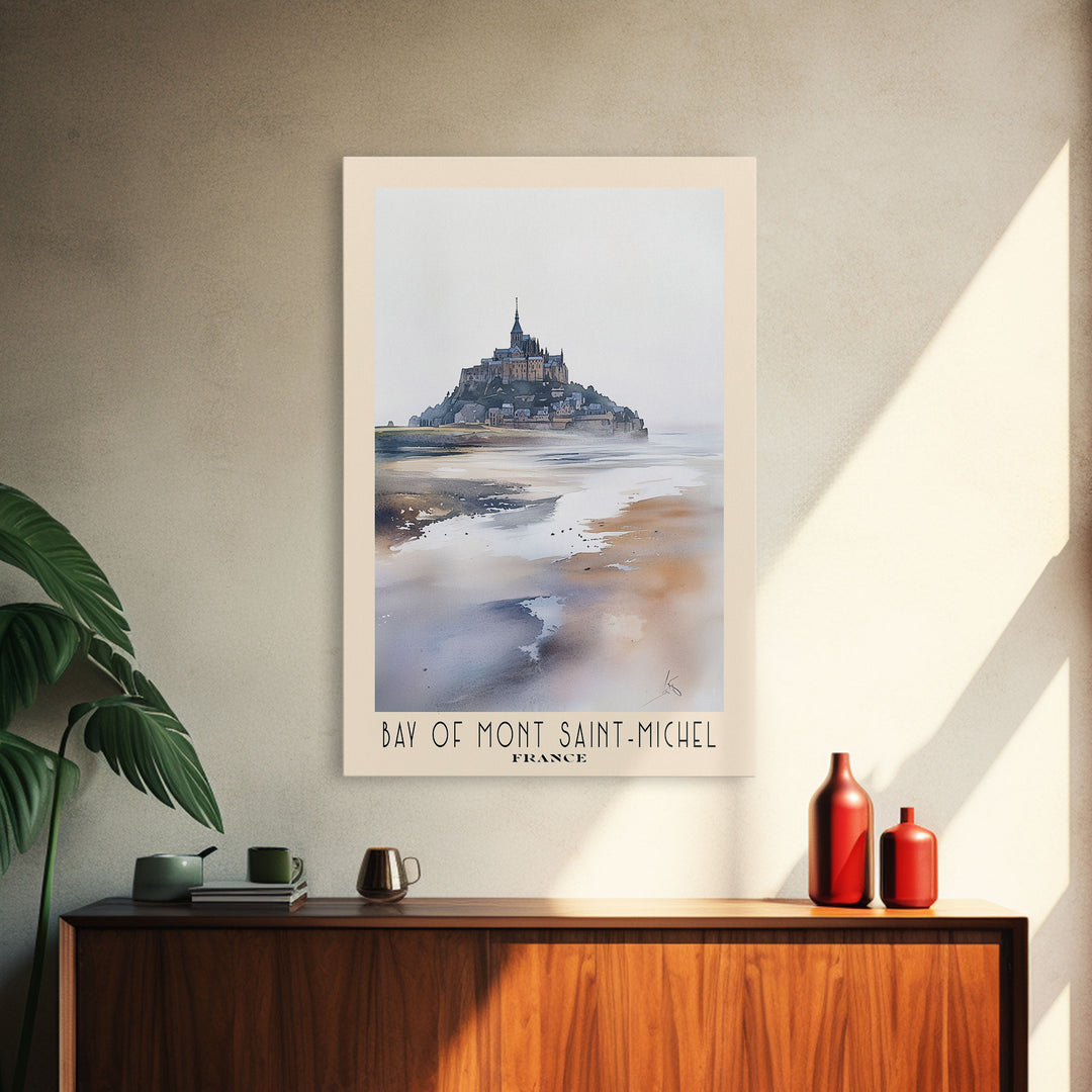 Bay of Mont Saint-Michel, France Watercolor Print, Vacation Gift, France Wall Art, Beach Painting, Beach Decor, Beach Or Lakehouse Art