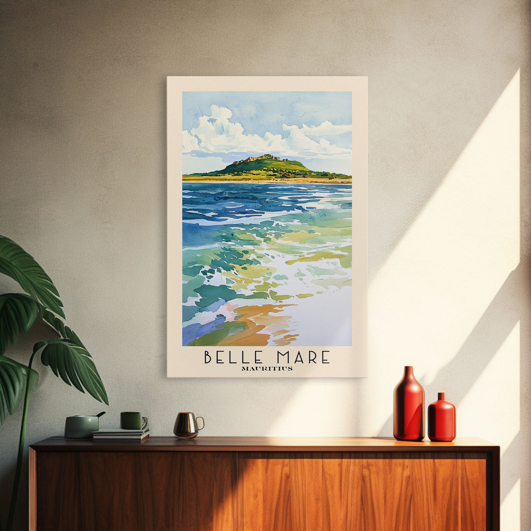 Belle Mare, Mauritius Watercolor Print, Vacation Gift, Mauritius Wall Art, Vacation Wall Art, Vacatation Memories, Beach Decor, Beach Or Lakehouse Art