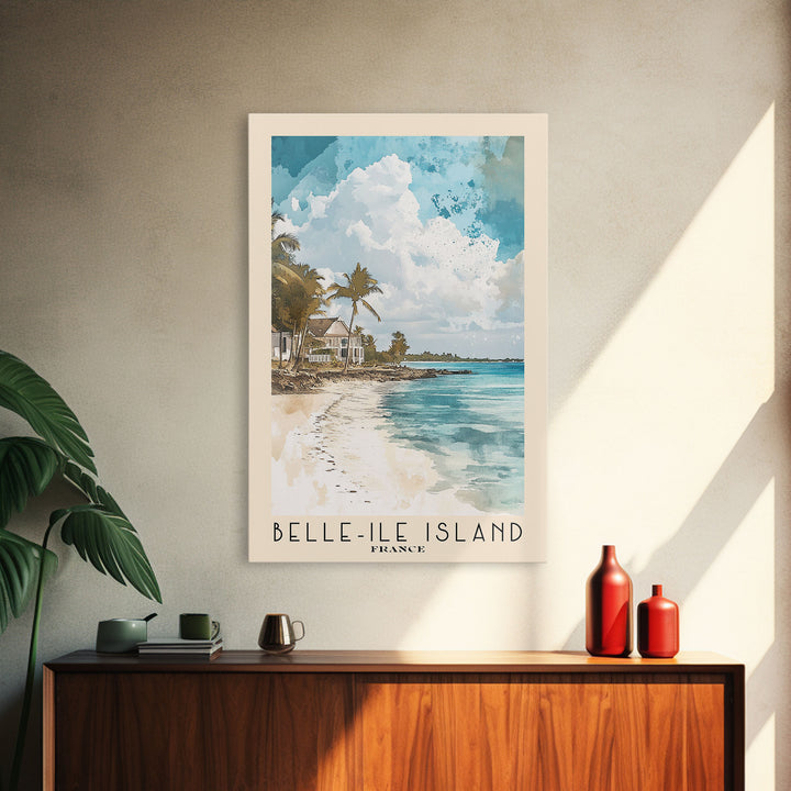 Belle-Ile Island, France Watercolor Beach Print, Vacation Gift, France Wall Art, Beach Painting, Beach Decor, Beach Painting