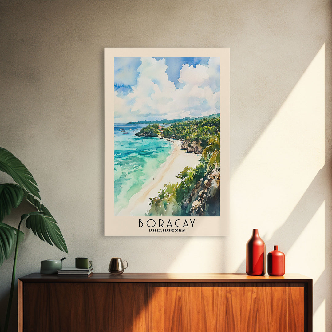 Boracay, Philippines Watercolor Print, Vacation Gift, Philippines Wall Art, Vacation Wall Art, Vacatation Memories, Beach Decor, Beach Or Lakehouse Art