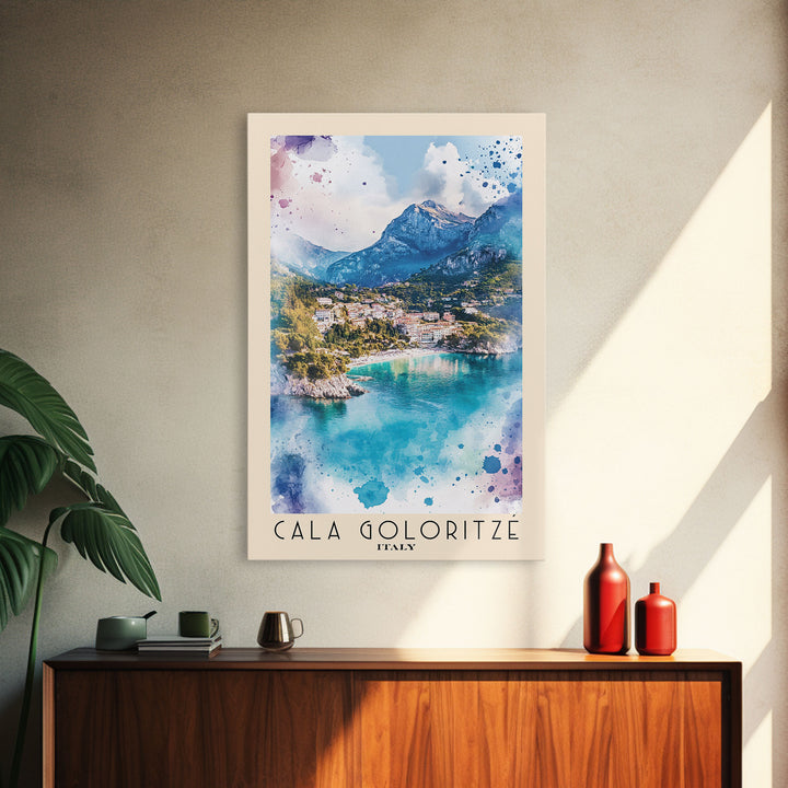 Cala Goloritzé, Italy Watercolor Beach Print, Vacation Gift, Italy Wall Art, Beach Painting, Beach Decor, Beach Painting
