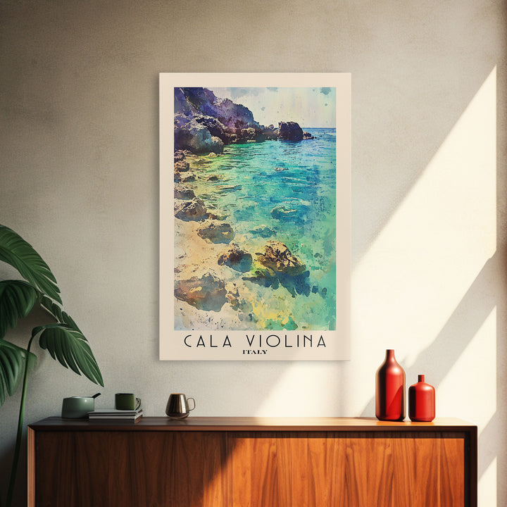 Cala Violina, Italy Watercolor Print, Vacation Gift, Italy Wall Art, Beach Painting, Beach Decor, Beach Or Lakehouse Art