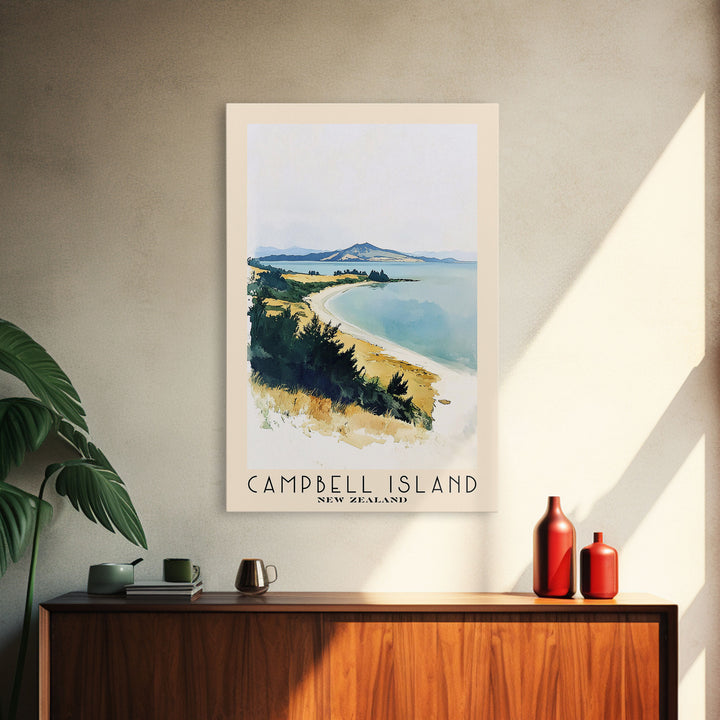 Campbell Island, New Zealand Watercolor Print, Vacation Gift, New Zealand Wall Art, Vacation Wall Art, Vacatation Memories, Beach Decor, Beach Or Lakehouse Art
