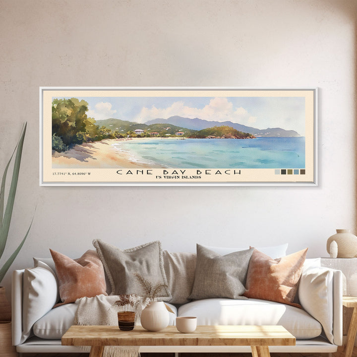Cane Bay Beach, US Virgin islands Watercolor Beach Print, Vacation Gift, US Virgin islands Wall Art, Beach Painting, Beach Decor, Beach Painting