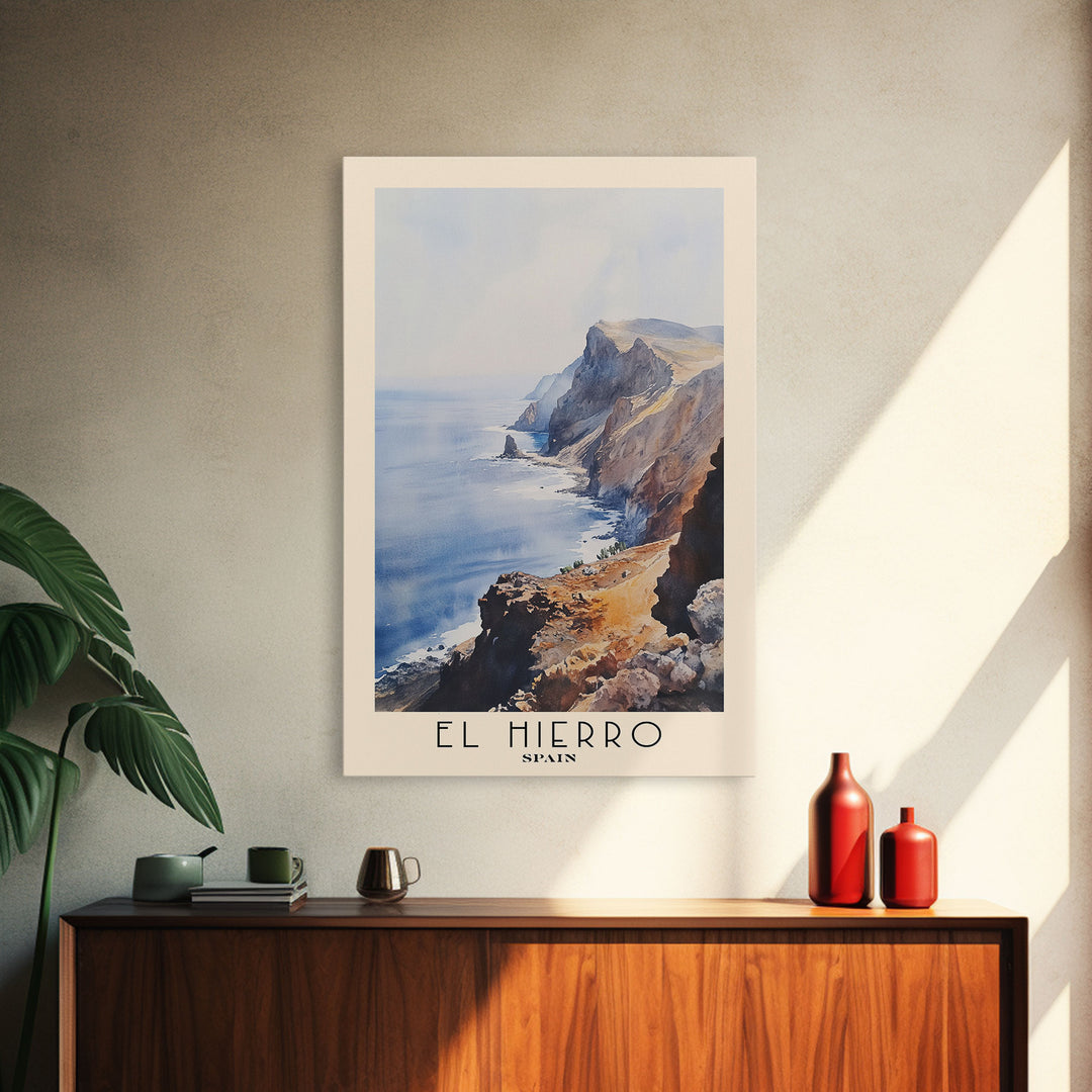 El Hierro, Spain Watercolor Beach Print, Vacation Gift, Spain Wall Art, Beach Painting, Beach Decor, Beach Painting