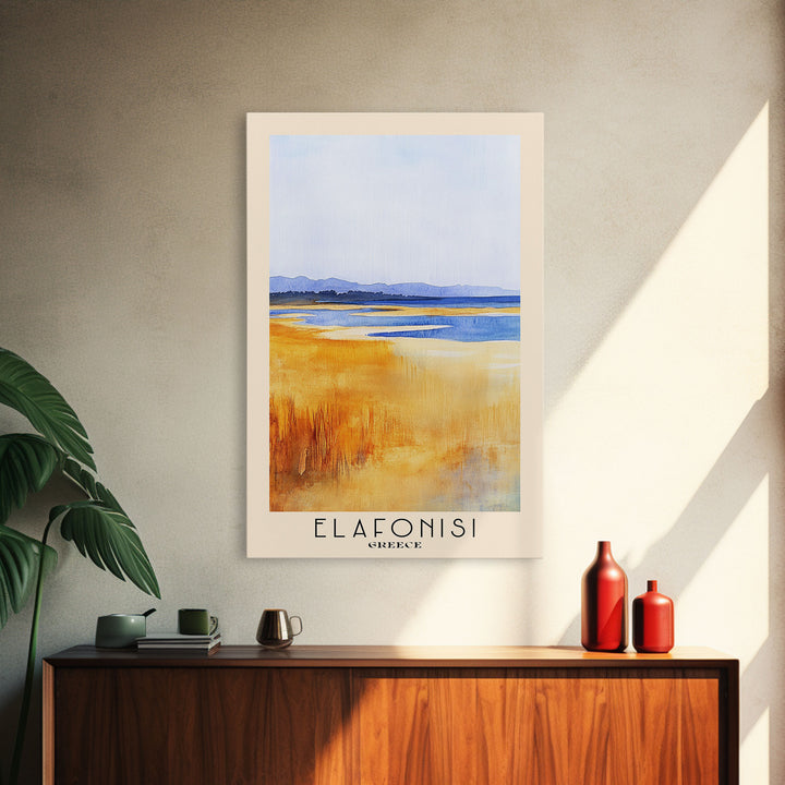 Elafonisi, Greece Watercolor Print, Vacation Gift, Greece Wall Art, Vacation Wall Art, Vacatation Memories, Beach Decor, Beach Or Lakehouse Art