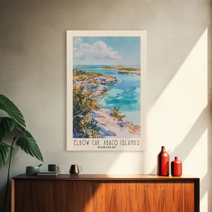 Elbow Cay, Abaco Islands, Bahamas Watercolor Beach Print, Vacation Gift, Bahamas Wall Art, Beach Painting, Beach Decor, Beach Painting