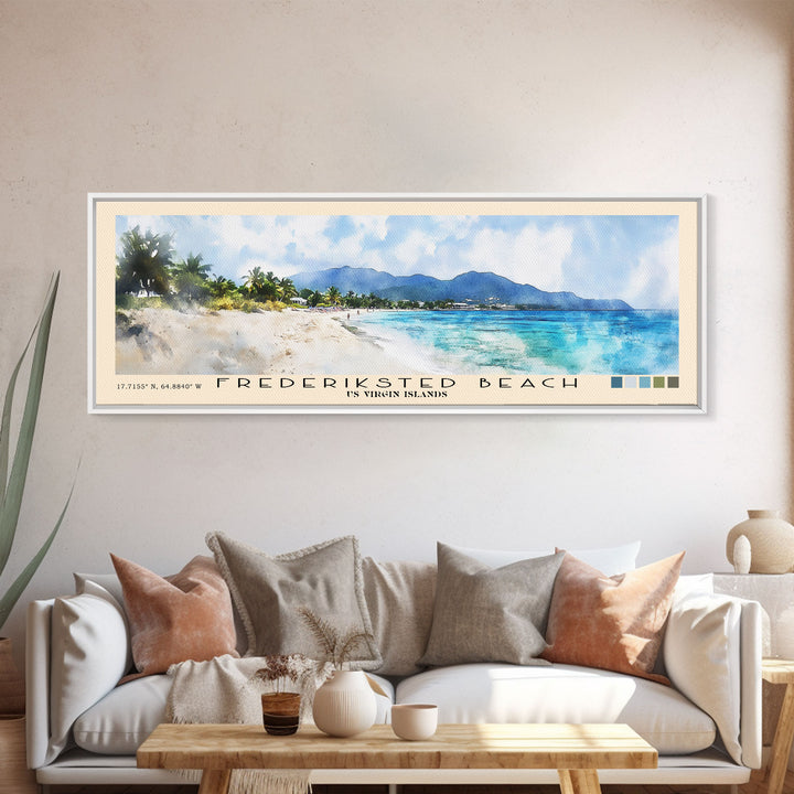 Frederiksted Beach, US Virgin islands Watercolor Beach Print, Vacation Gift, US Virgin islands Wall Art, Beach Painting, Beach Decor, Beach Painting