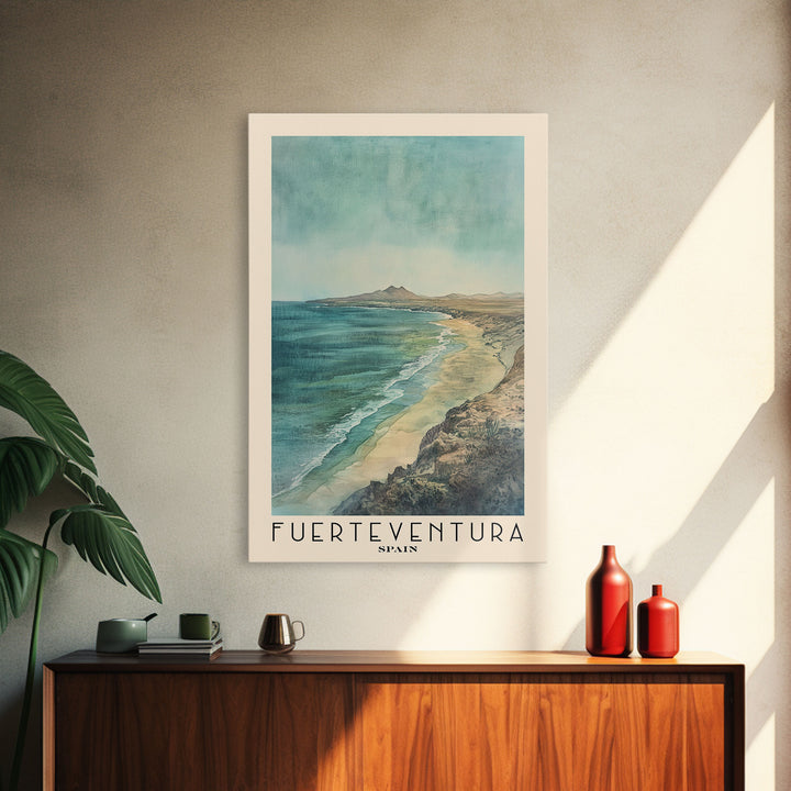 Fuerteventura, Spain Watercolor Print, Vacation Gift, Spain Wall Art, Beach Painting, Beach Decor, Beach Or Lakehouse Art