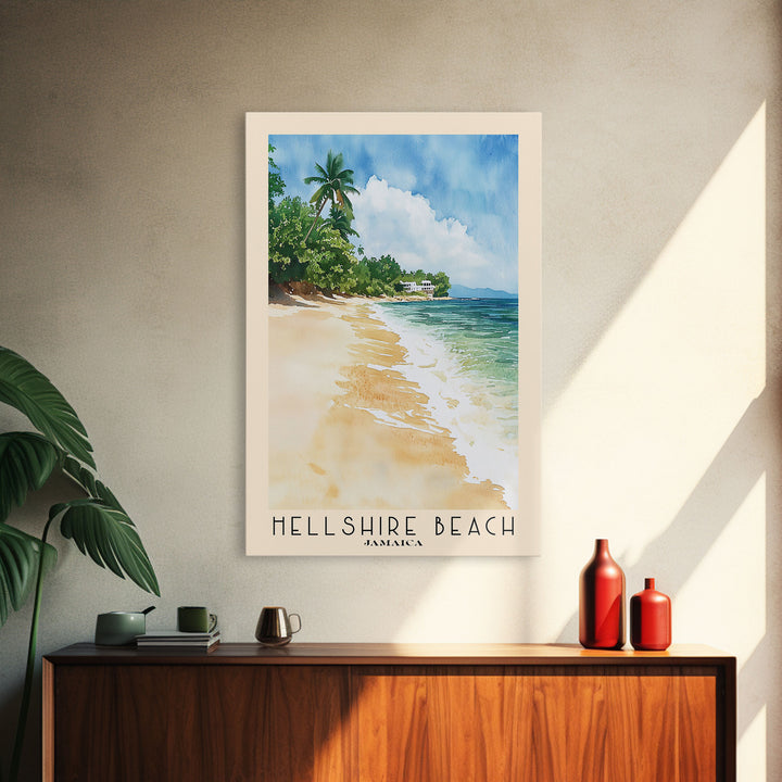 Hellshire Beach, Jamaica Watercolor Print, Vacation Gift, Jamaica Wall Art, Vacation Wall Art, Vacatation Memories, Beach Decor, Beach Or Lakehouse Art
