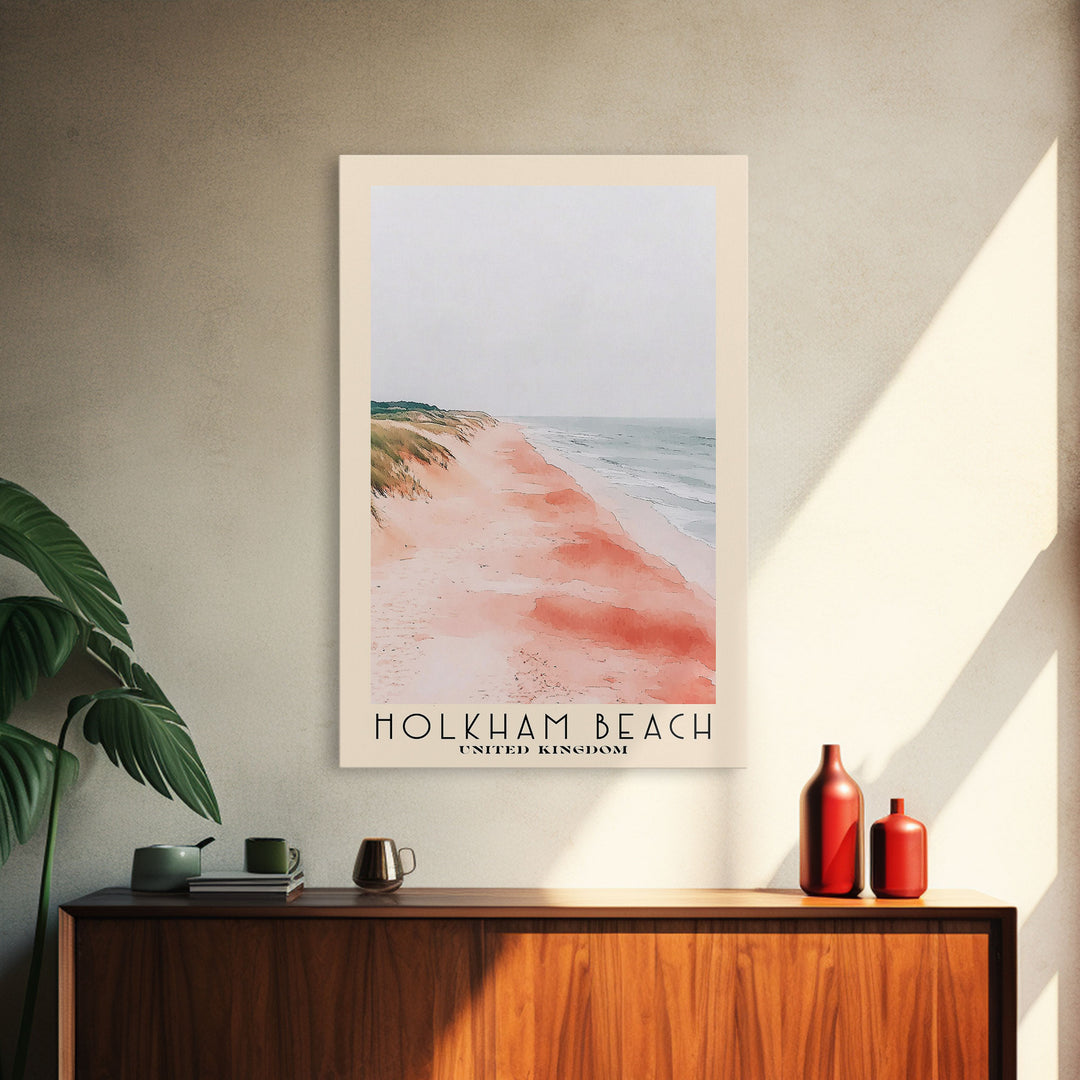 Holkham Beach, United Kingdom Watercolor Beach Print, Vacation Gift, United Kingdom Wall Art, Beach Painting, Beach Decor, Beach Painting