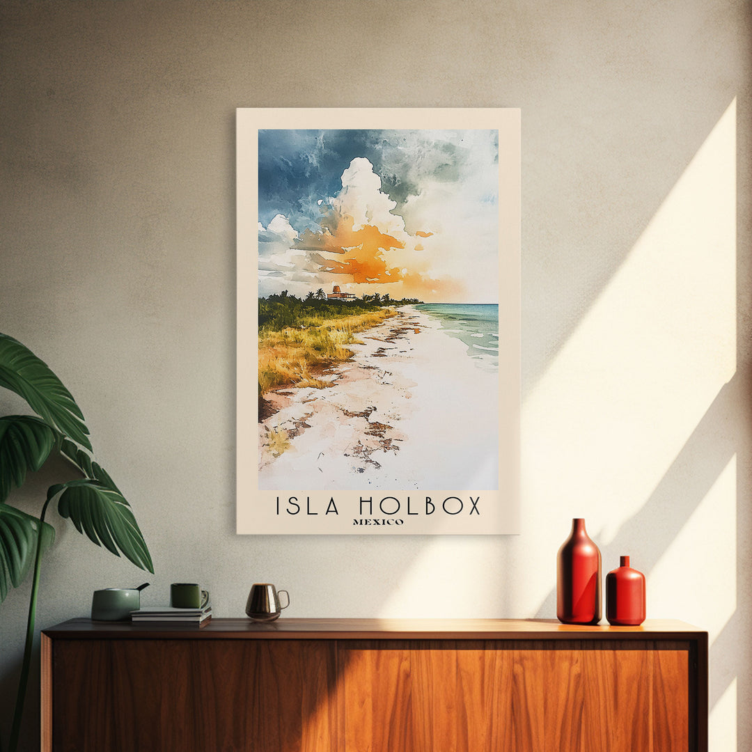Isla Holbox, Mexico Watercolor Print, Vacation Gift, Mexico Wall Art, Beach Painting, Beach Decor, Beach Or Lakehouse Art